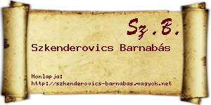 Szkenderovics Barnabás névjegykártya