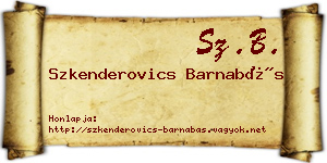 Szkenderovics Barnabás névjegykártya