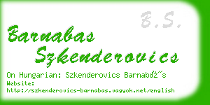 barnabas szkenderovics business card